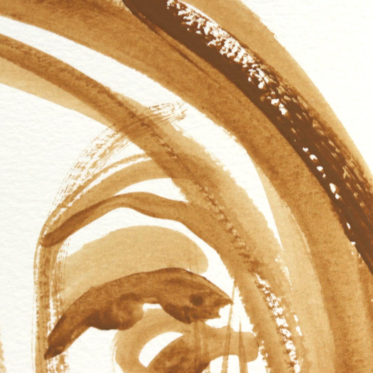 Ice Coffee Bombshell 3 - Retrato Figurativo Abstracto Beige Neutro - Painting de Lindsey McCord