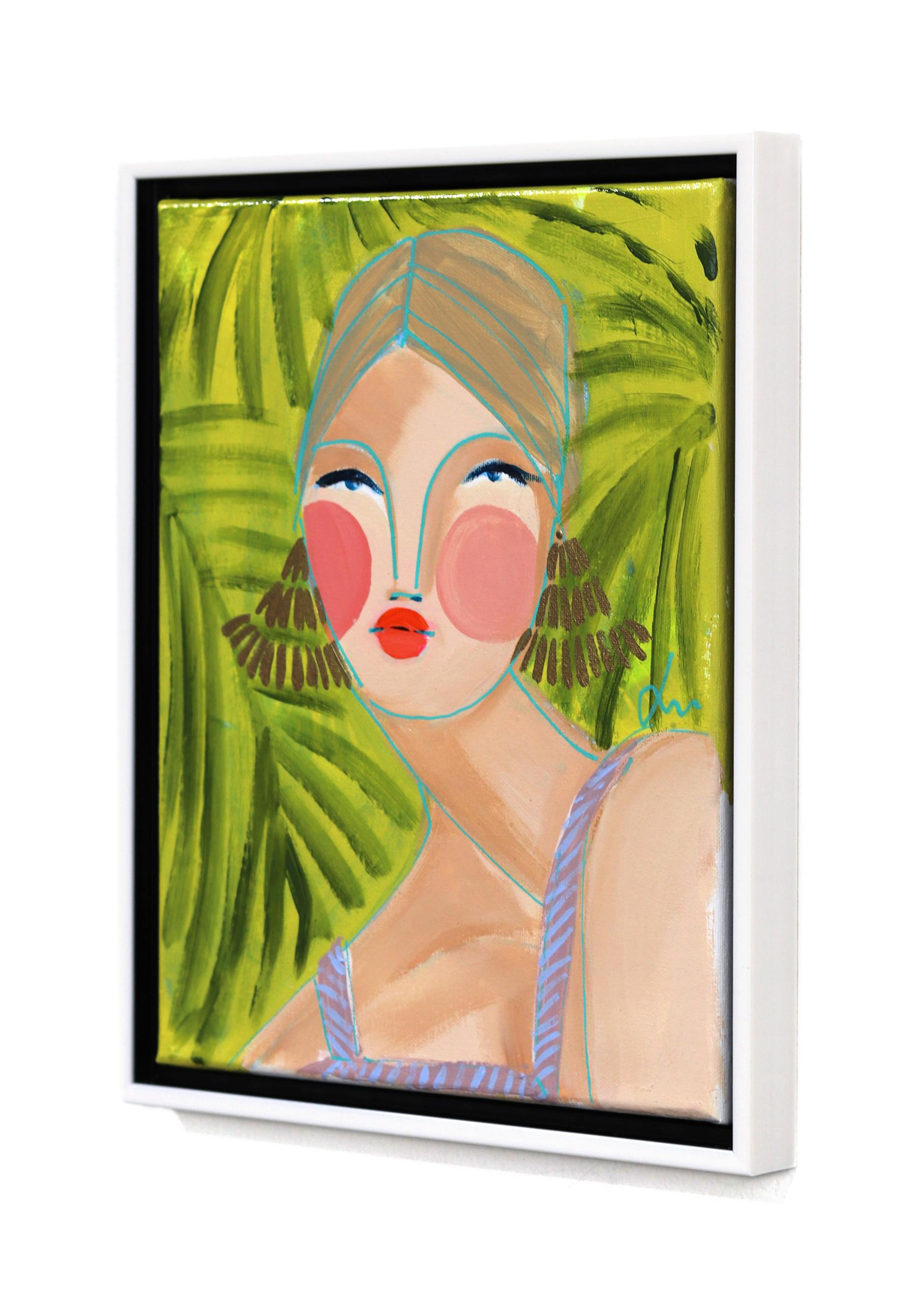 Miss Priss Palms 1 - Colorful Abstract Figurative Portrait Original Painting For Sale 2