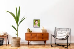 Miss Priss Palms 2 - Ritratto figurativo astratto colorato Pittura originale