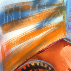 Selena - Portrait figuratif abstrait et coloré - Peinture originale