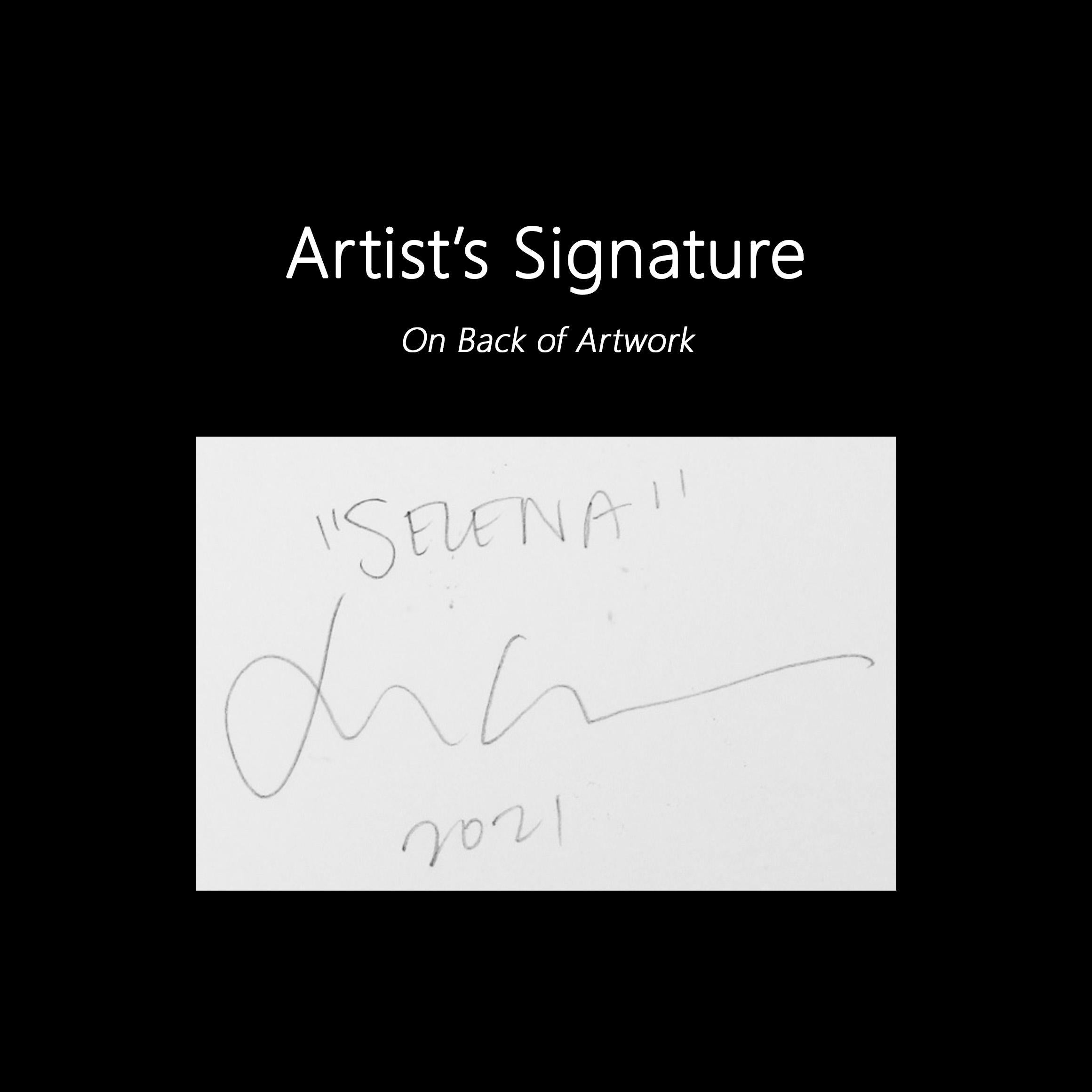 Selena – Buntes abstraktes, figuratives Porträt, Originalgemälde im Angebot 2