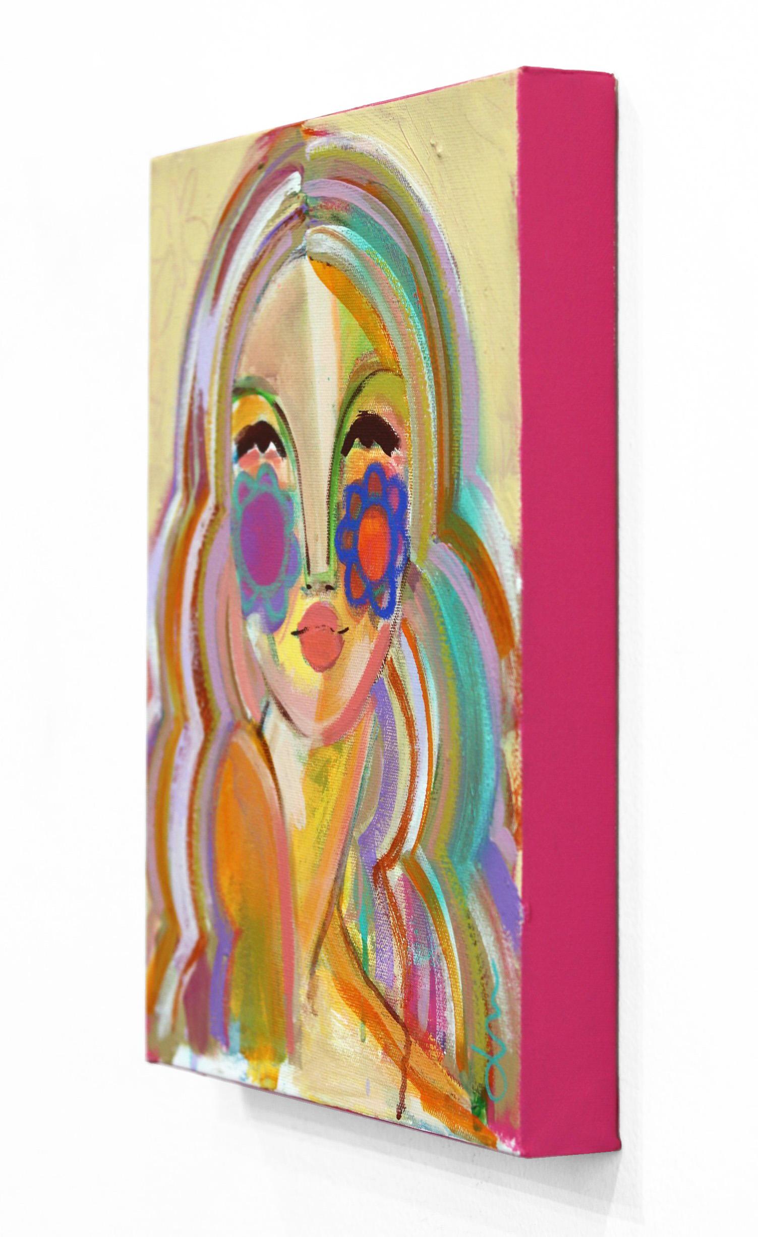 Summer Stunner - Colorful Abstract Figurative Portrait Original Painting For Sale 1