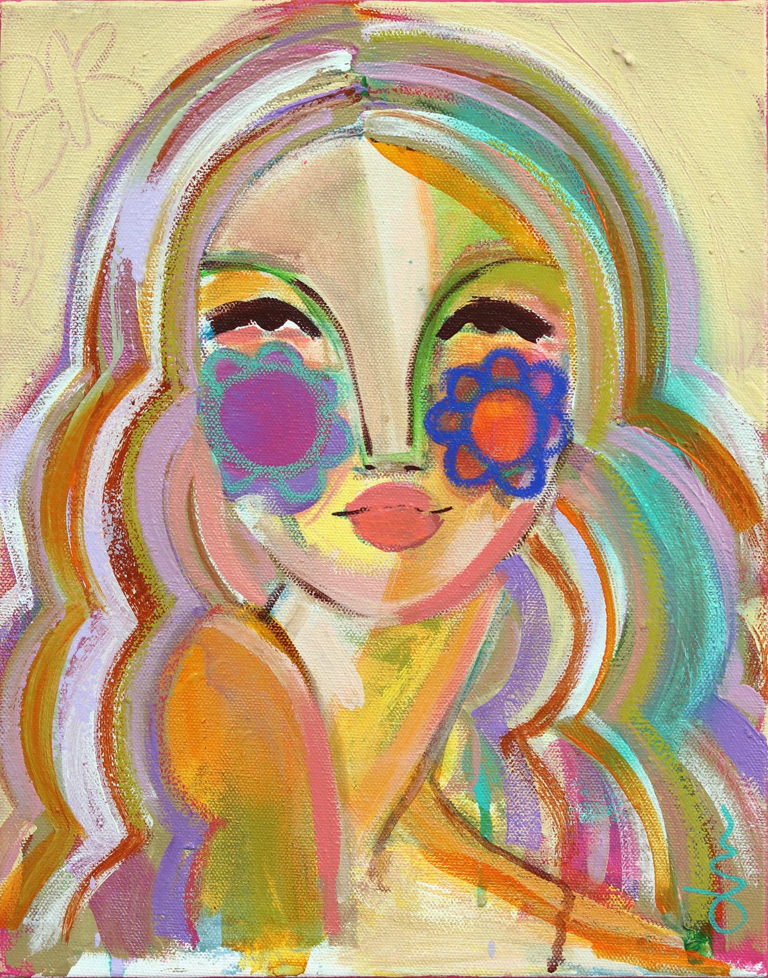Summer Stunner - Colorful Abstract Figurative Portrait Original Painting