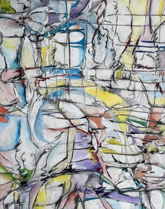 colorful, abstract, arcylic, on canvas, painting