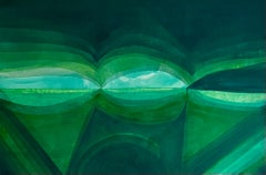 abstract, green, cavnas, acrylic, painting