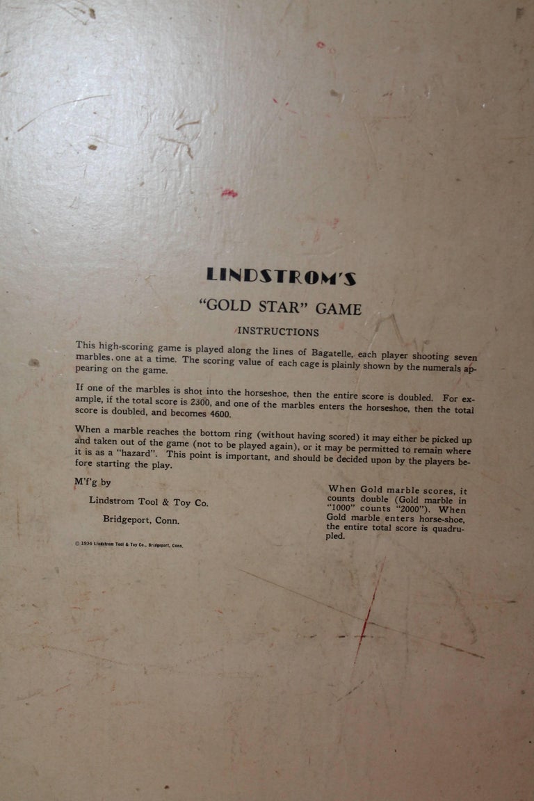 Lindstrom's Gold Star Marble Game Board, Dated 1934 For Sale at 1stDibs lindstrom's gold star game