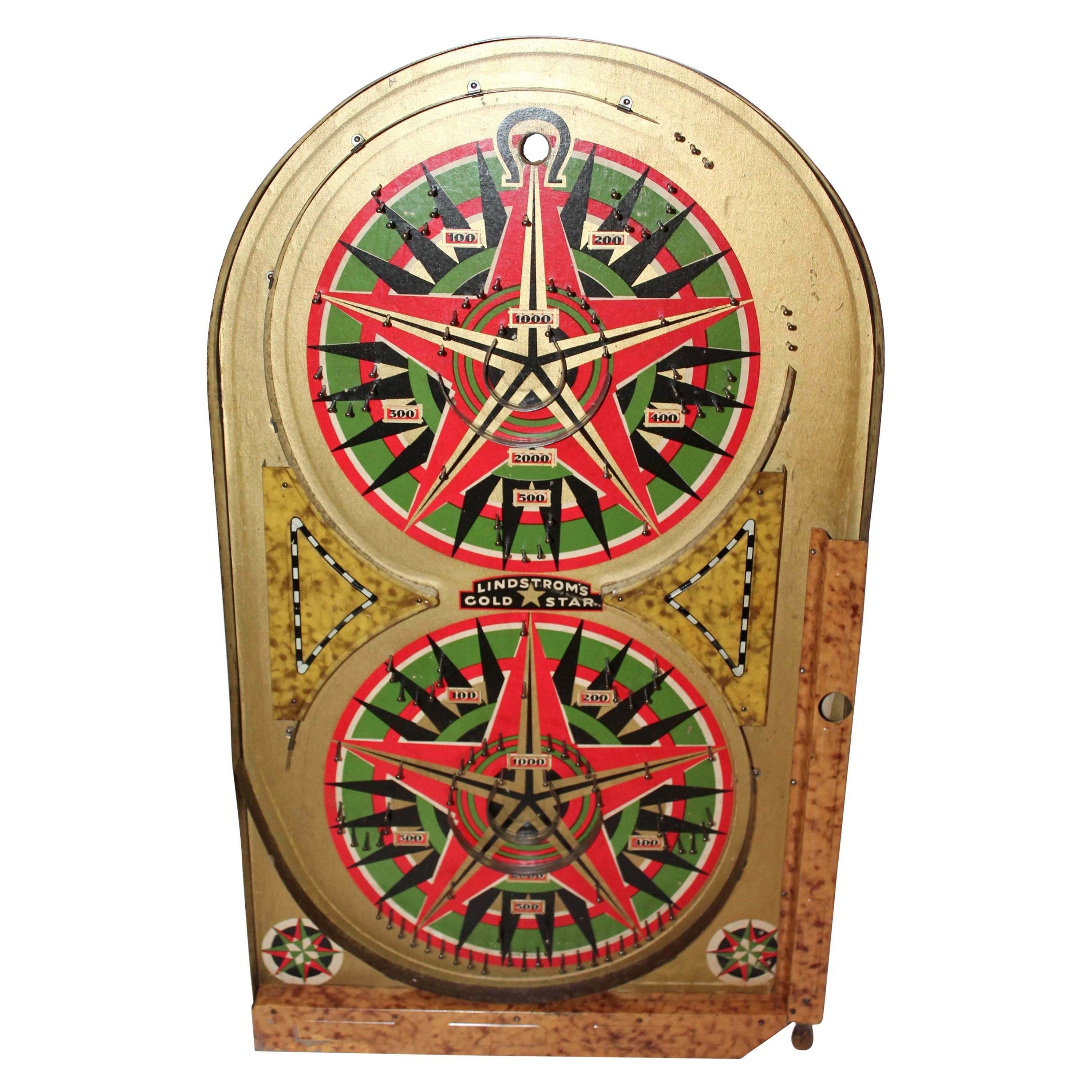 Lindstrom's Gold Star Marble Game Board, Dated 1934