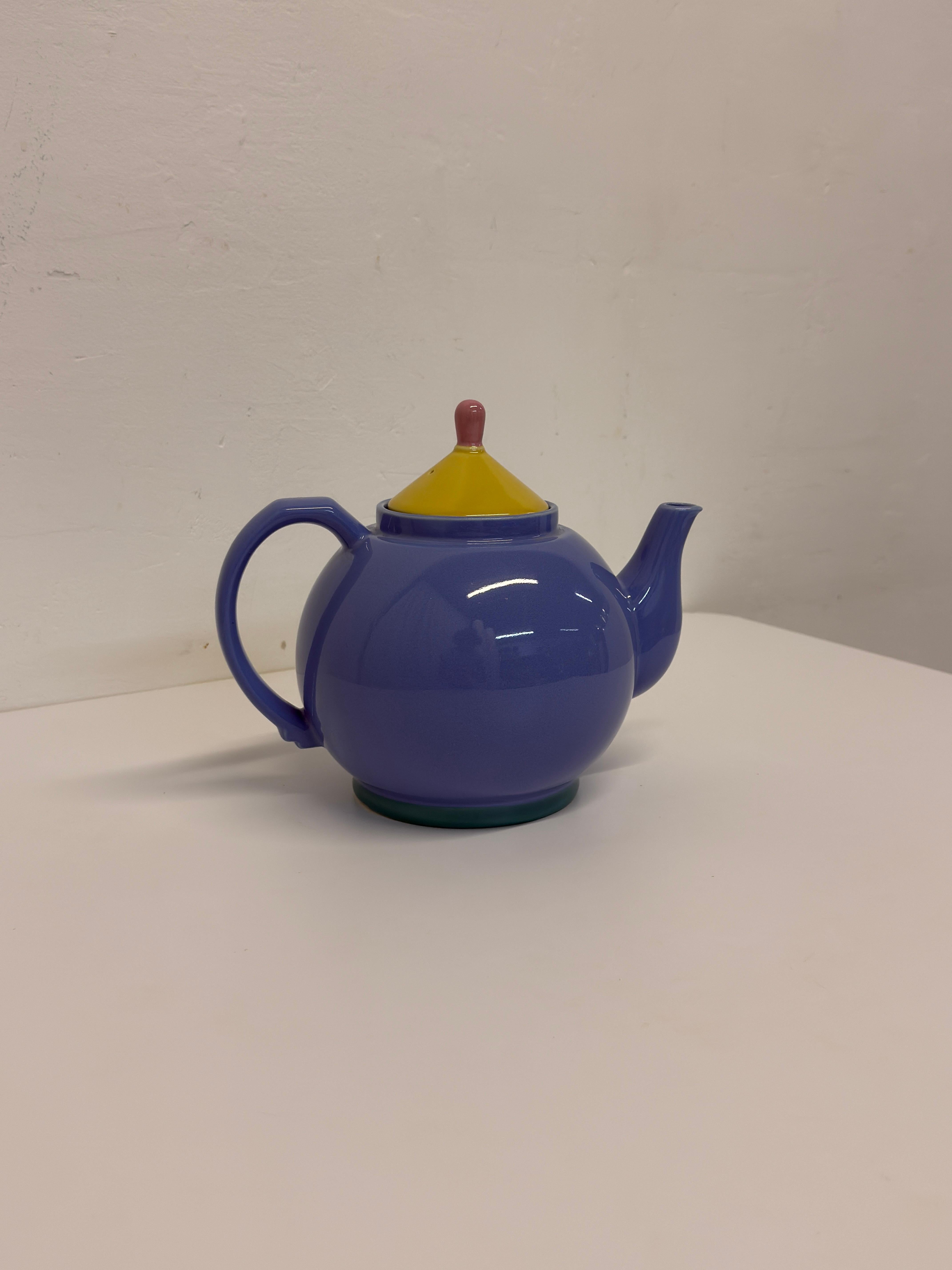 Porcelain Lindt-Stymeist Postmodern Colorways Tea Kettle, 1980s For Sale