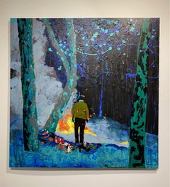 "Danny’s Bird Pile, " Oil on Canvas - Figurative Painting