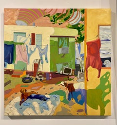 "Goats Don't Eat Cans, " Oil on Canvas - Figurative Painting