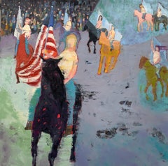 "Hometown Parade," Oil on Canvas - Figurative Painting