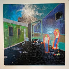 "Weed, " Oil and Acrylic on Canvas - Figurative Painting