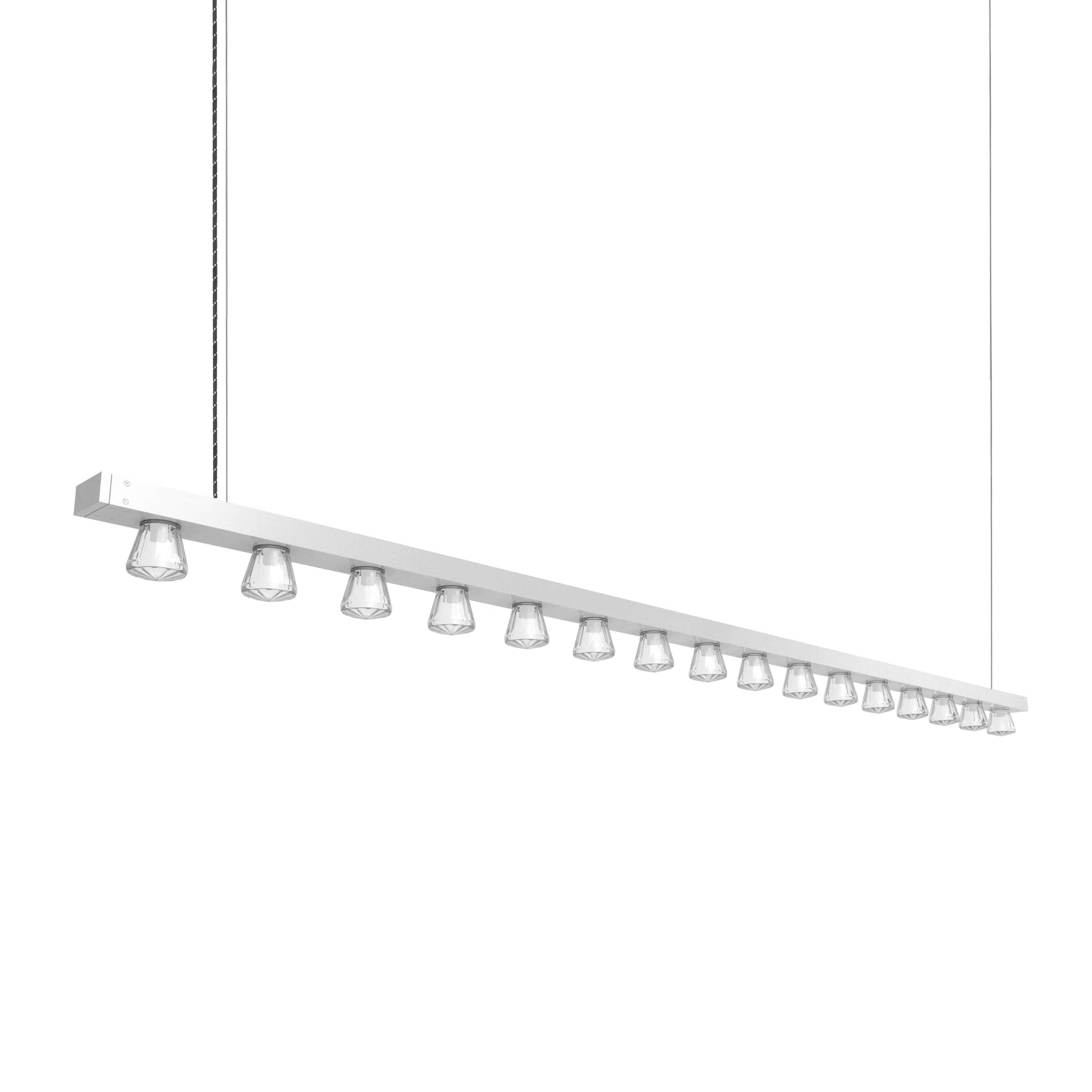 Lampada a sospensione contemporanea Line 100 in alluminio anodizzato nero di JSPR in vendita 1
