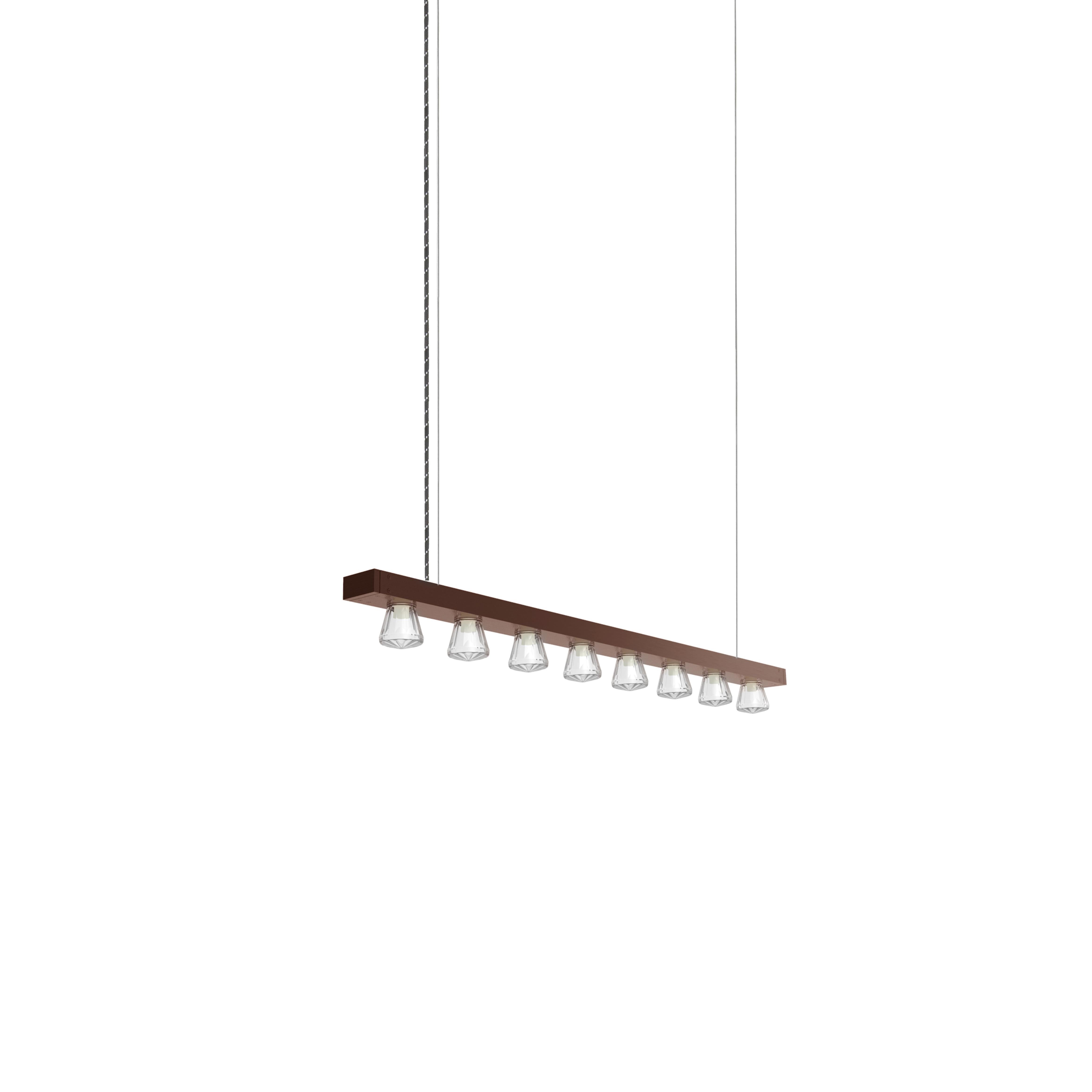 XXI secolo e contemporaneo Lampada a sospensione contemporanea Line 75 Bronze Aluminum di JSPR in vendita
