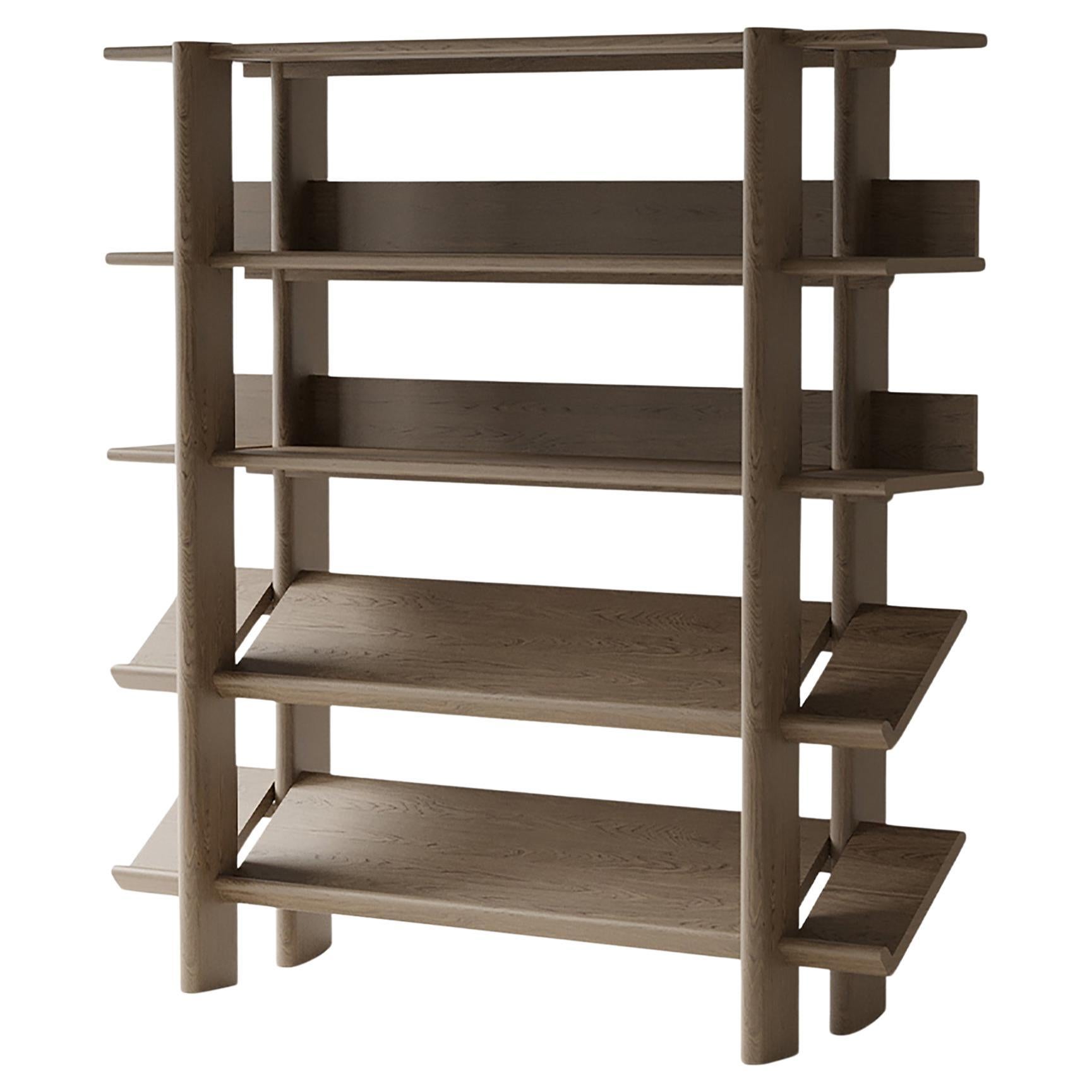 LINE Bookcase by Hermhaus – Minimalist Modular Bookcase with Large Storage For Sale