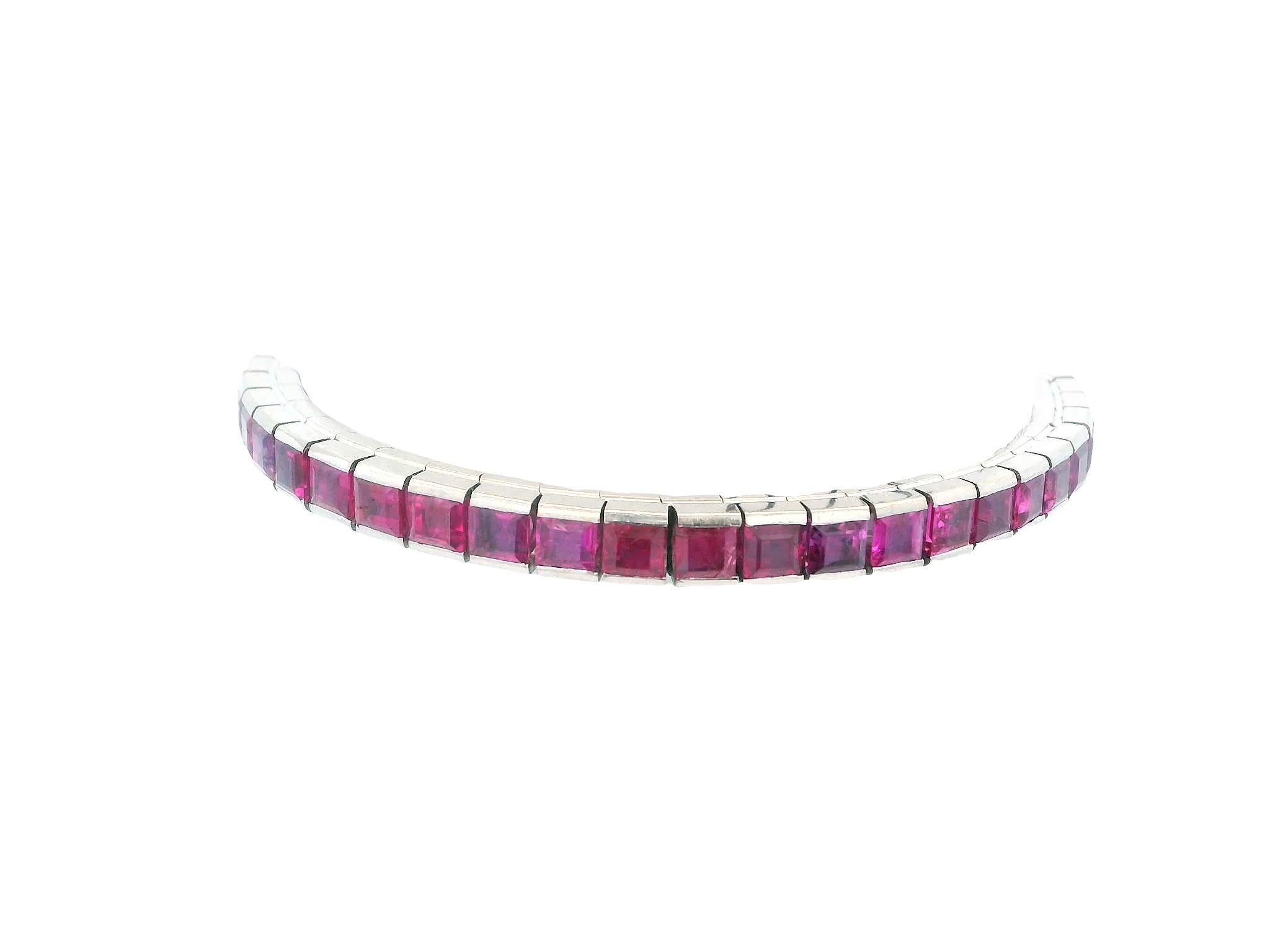 Ligne brac 18kw cal 46@ 16cts tw rubies en vente 2