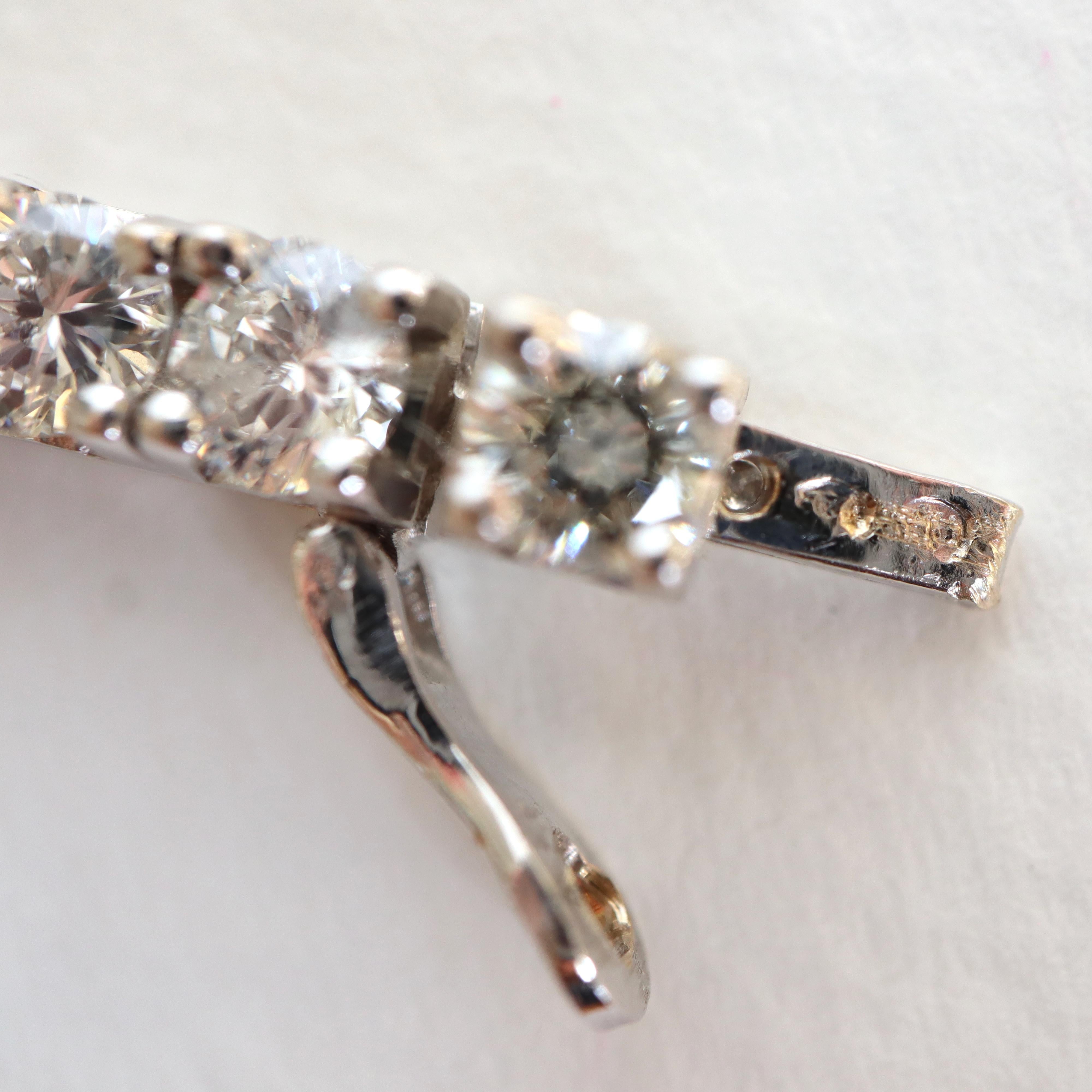 Women's or Men's Line Bracelet in 18 Karat White Gold and Diamonds 8.5 Carat