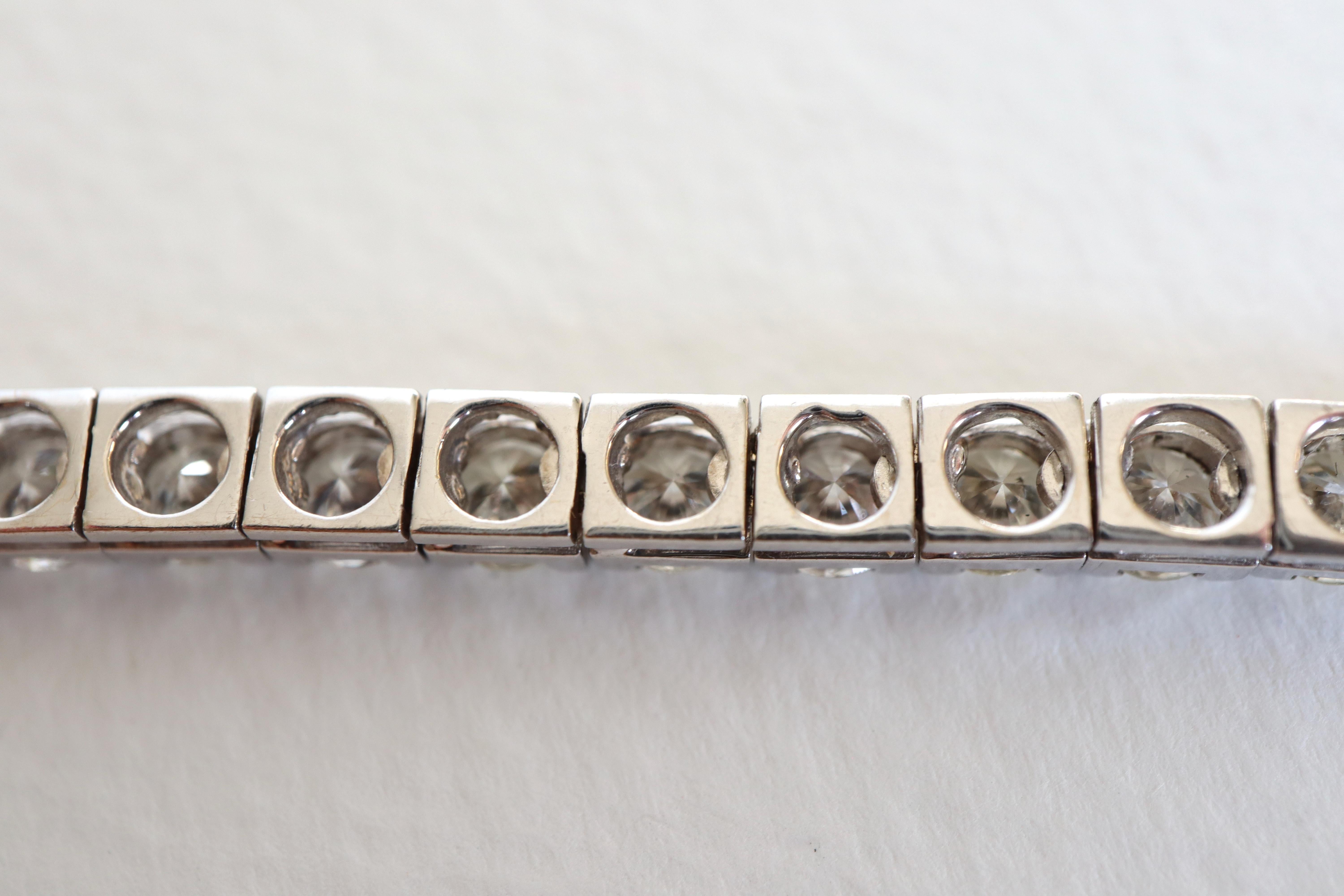 Line Bracelet in 18 Karat White Gold and Diamonds 8.5 Carat 2