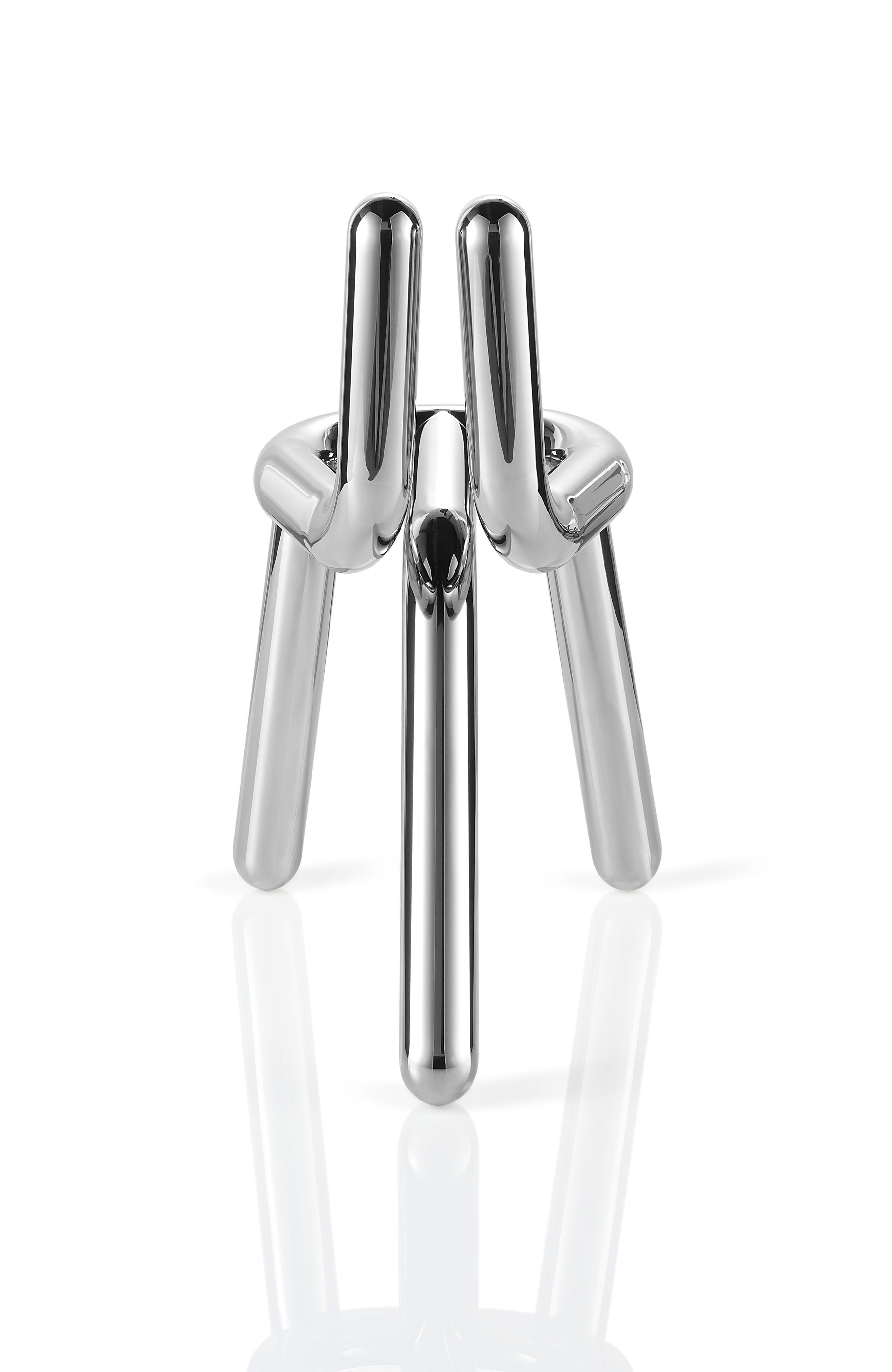 Modern Riluc, Line Chair, Hand Polished Stainless Steel designed in 2010 by Toni Grilo For Sale