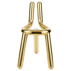 Riluc, Line Chair, Titanium Gold, made by hand, designed in 2010 by Toni Grilo