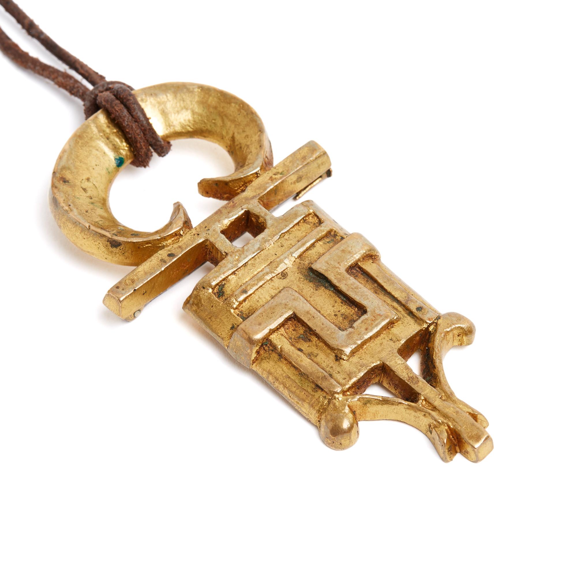 Line Vautrin 1955s Broche pendentif Bronce Artista Broche colgante en venta 2