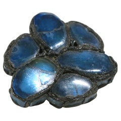 Line Vautrin Blue Mirrors and Black Talosel Brooch