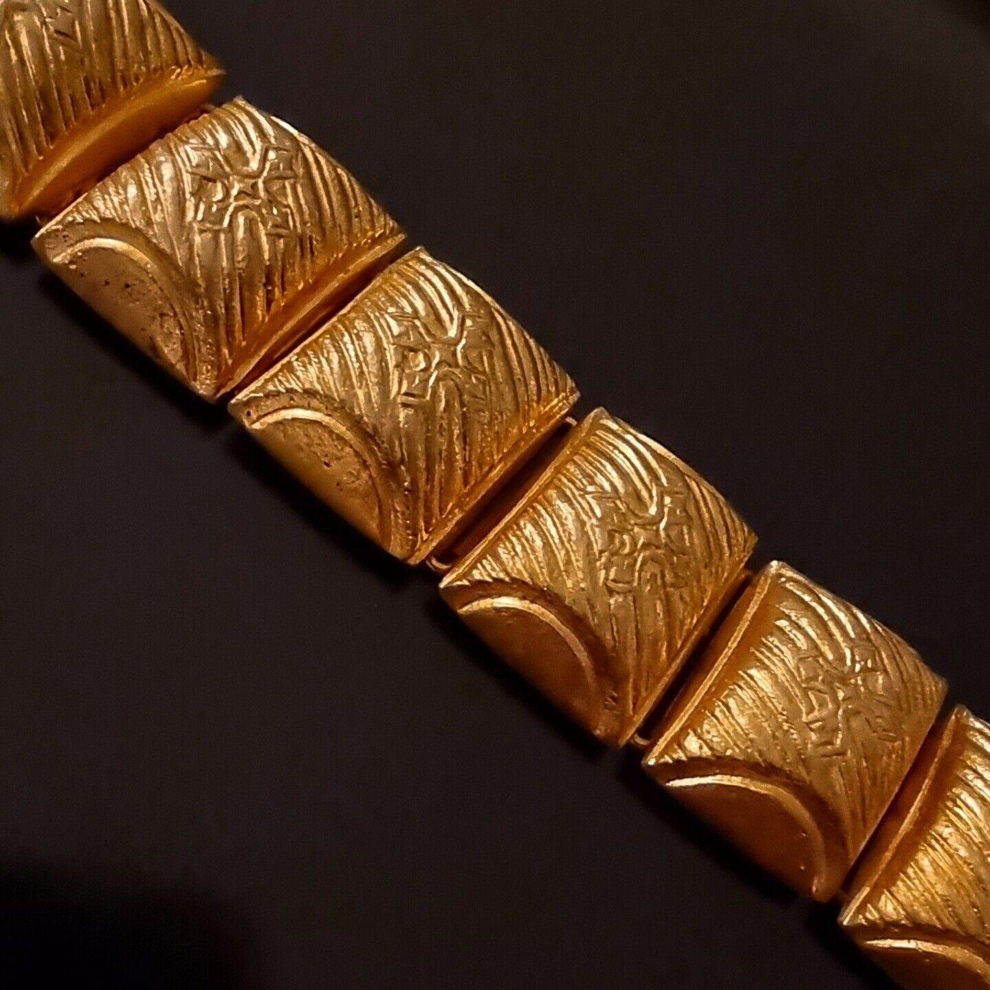 LINE VAUTRIN, Vintage bracelet in gilded bronze, signed LV For Sale 3