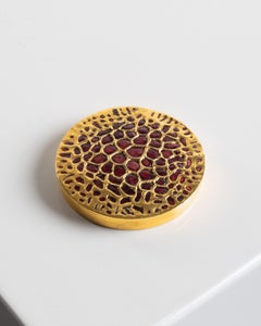 Line Vautrin "Cailloutis" Compatto in smalto e bronzo dorato, Francia, circa 1940