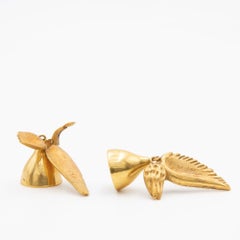 Line Vautrin, France, "Les Cloches Ailées" "Winged Bells" Bronze Earrings