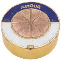 Line Vautrin, France, "Love King of Your Heart", Enameled Gilded Bronze Box
