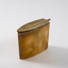 Line Vautrin, France, "Plume" Gilded Bronze Box