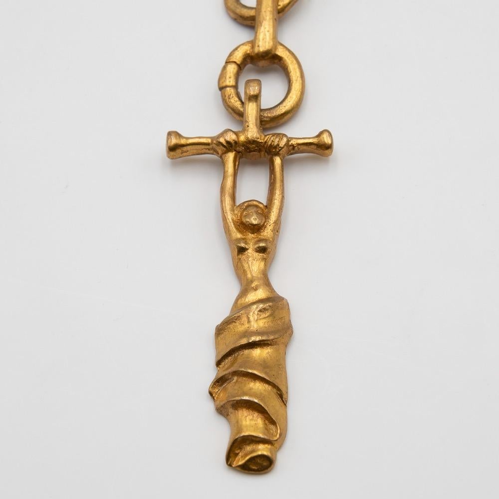 Gilt Line Vautrin, France, Rare Long Necklace 