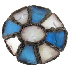 Line Vautrin Brosche mit Talosel und blauen Spiegeln