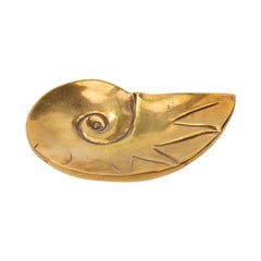 Line Vautrin, Gilded Bronze Pocket Emptier "Ammonite"