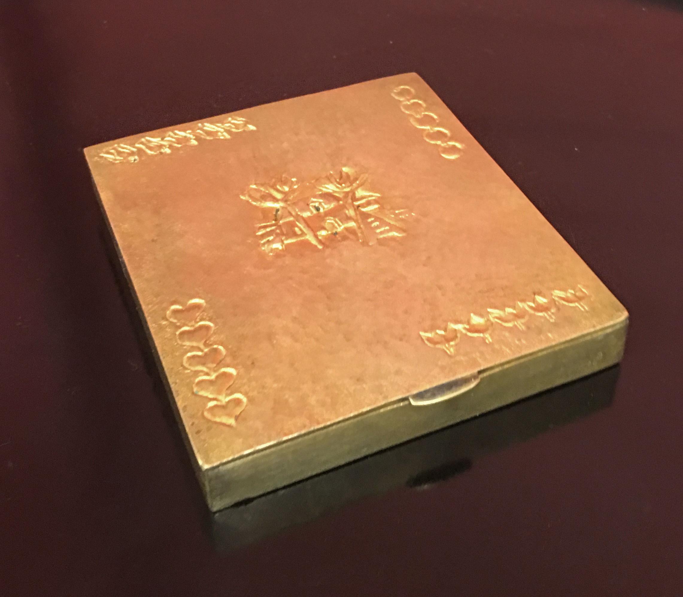 Line Vautrin vergoldete Bronze-Box unterzeichnet.