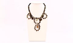 Line Vautrin Collana con talosel e specchi in bronzo dorato, 1960'