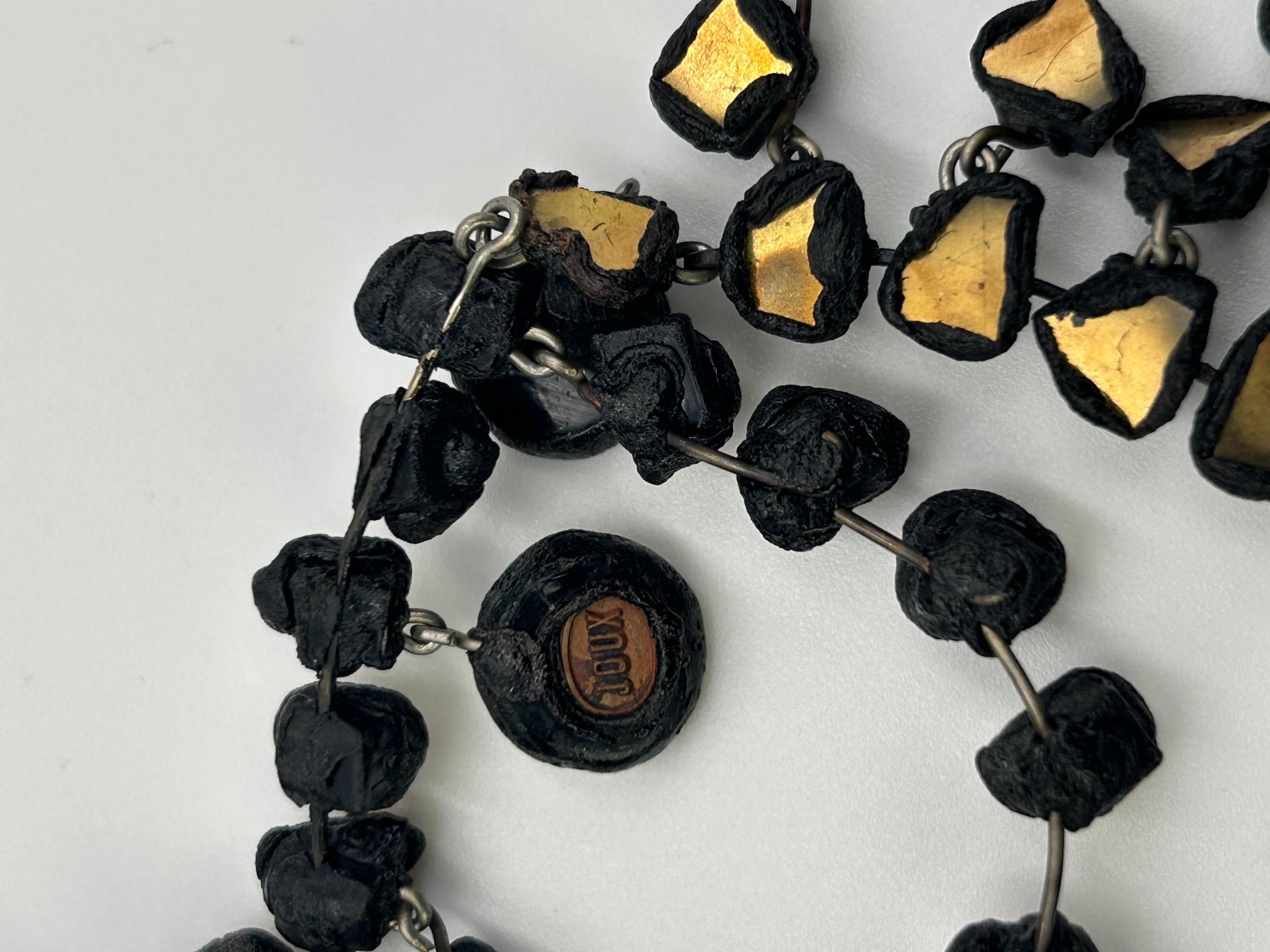Line Vautrin Collana con talosel e specchi in bronzo dorato, 1960' in vendita 1