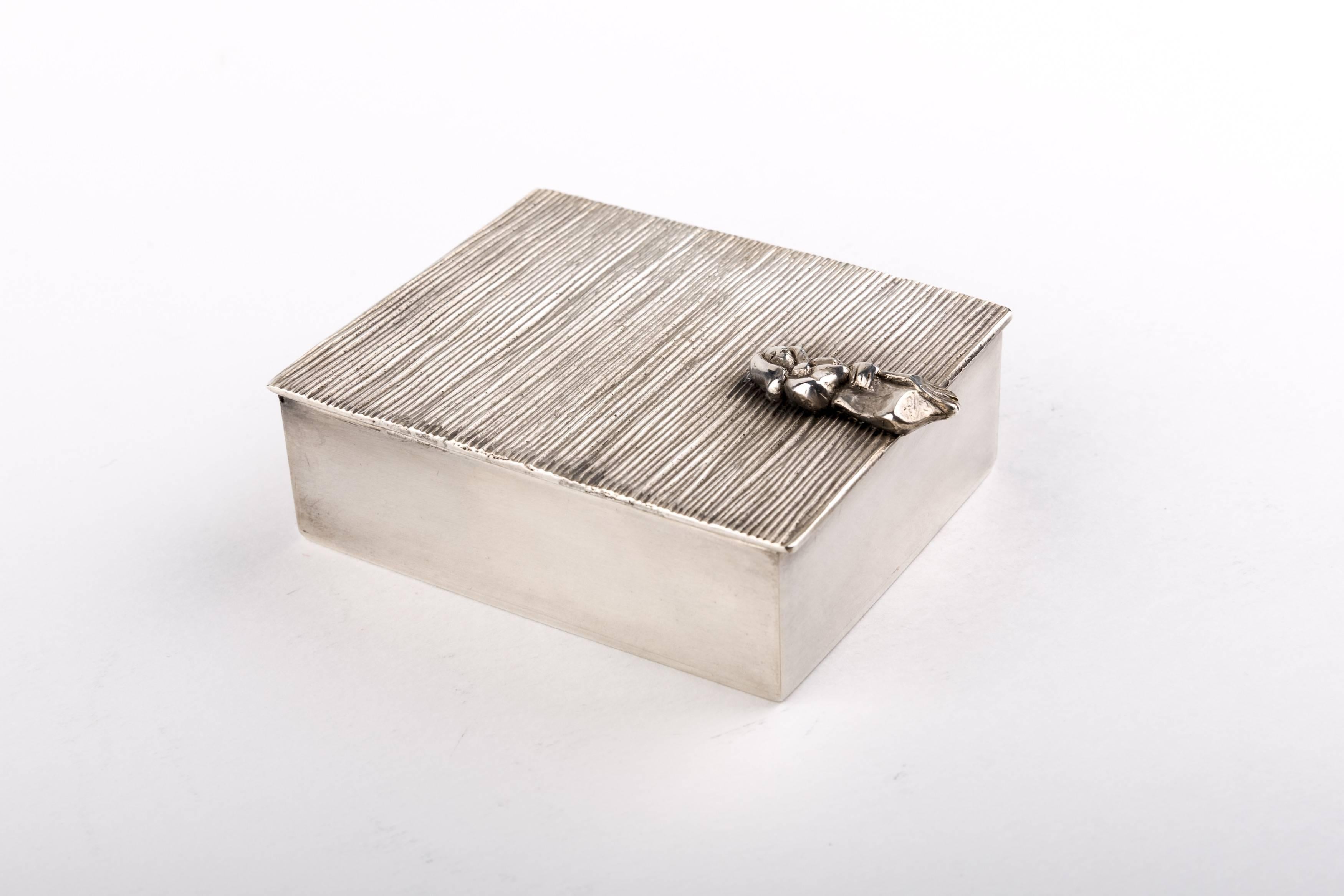 French Line Vautrin 'La Balayeuse Du Sacré Coeur' Silvered Bronze Box