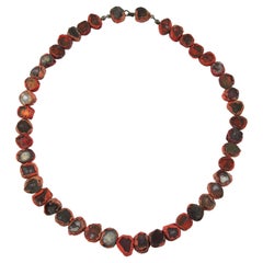 Line Vautrin Red Talosel Resin and Mirrors Necklace