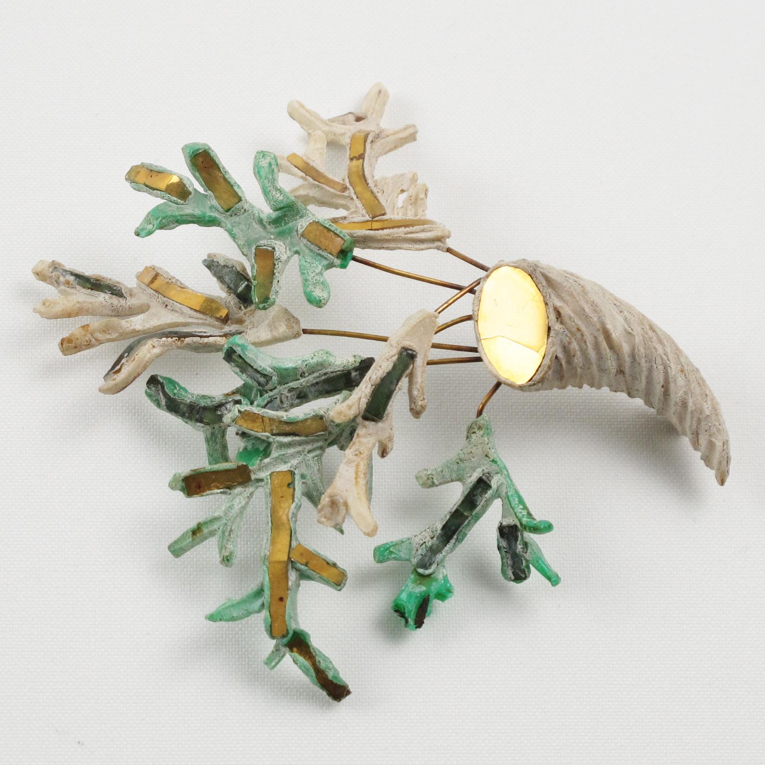 Line Vautrin Broche de talosel y espejos Modelo San Huberto en venta 5