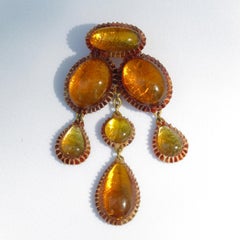 Line Vautrin School Amber Honey Talosel Resin Brooch