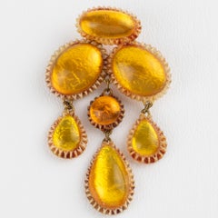 Line Vautrin School Golden Honey Talosel Resin Brooch
