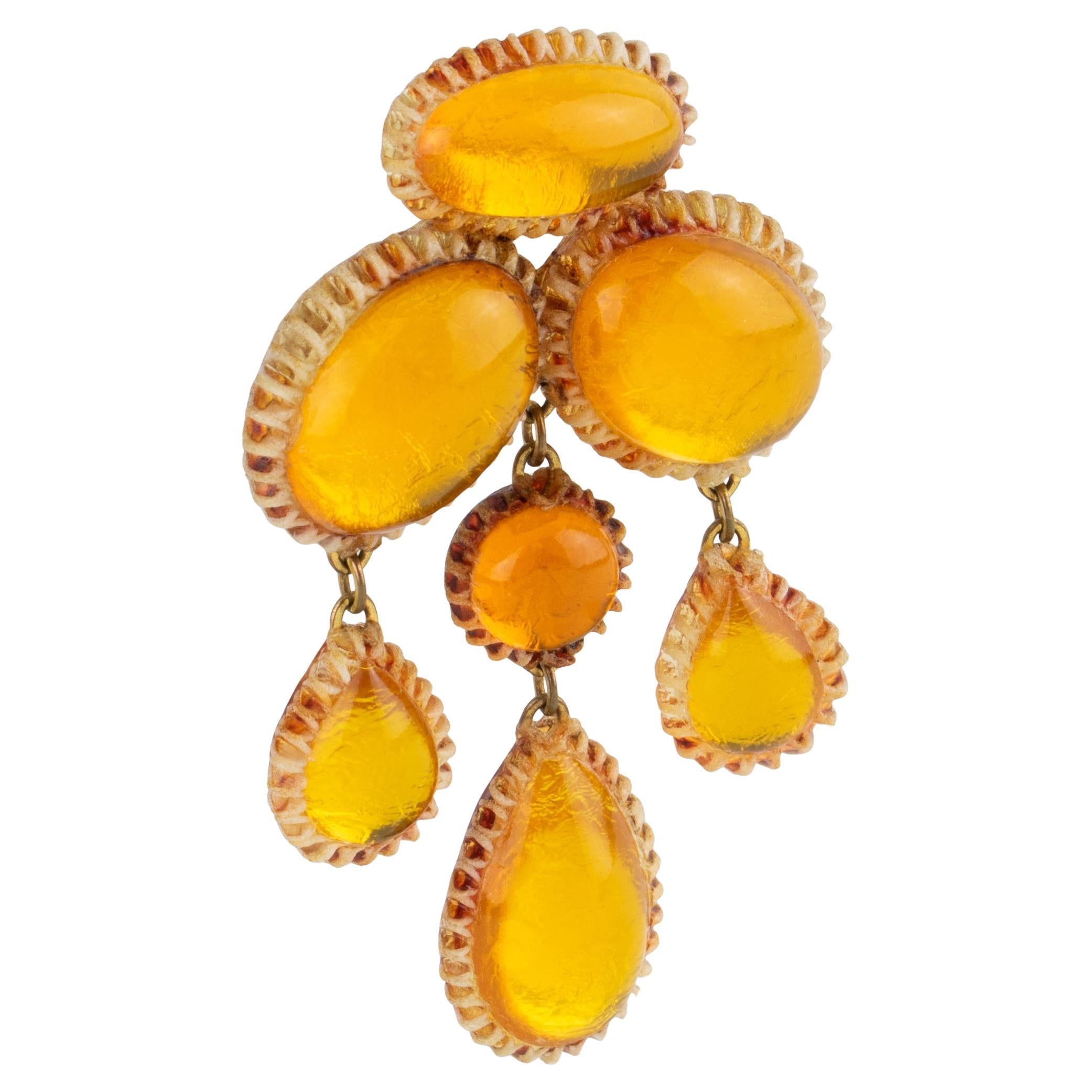 Line Vautrin School Golden Honey Talosel Broche en résine