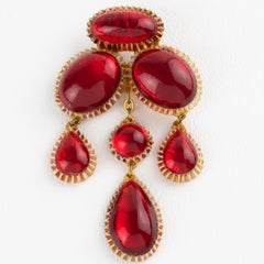 Line Vautrin School Raspebrry Red Talosel Resin Brooch
