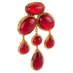 Line Vautrin School Raspebrry Red Talosel Resin Brooch