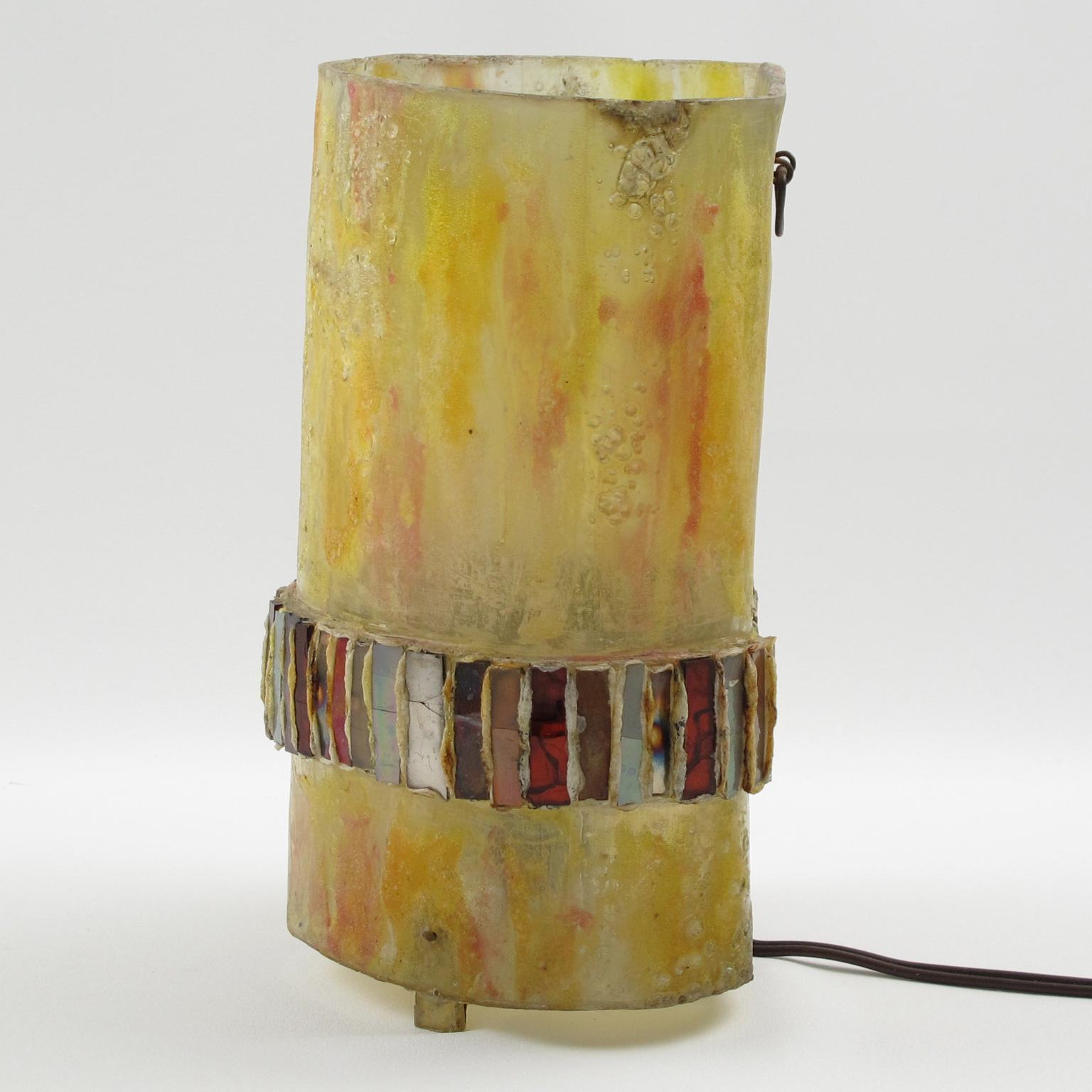 Lampada da tavolo con specchio e talosel della scuola Line Vautrin in vendita 4