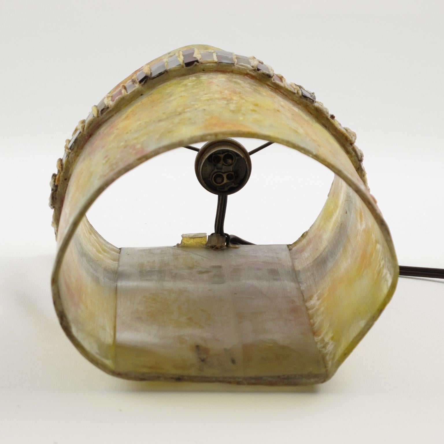 Lampada da tavolo con specchio e talosel della scuola Line Vautrin in vendita 9