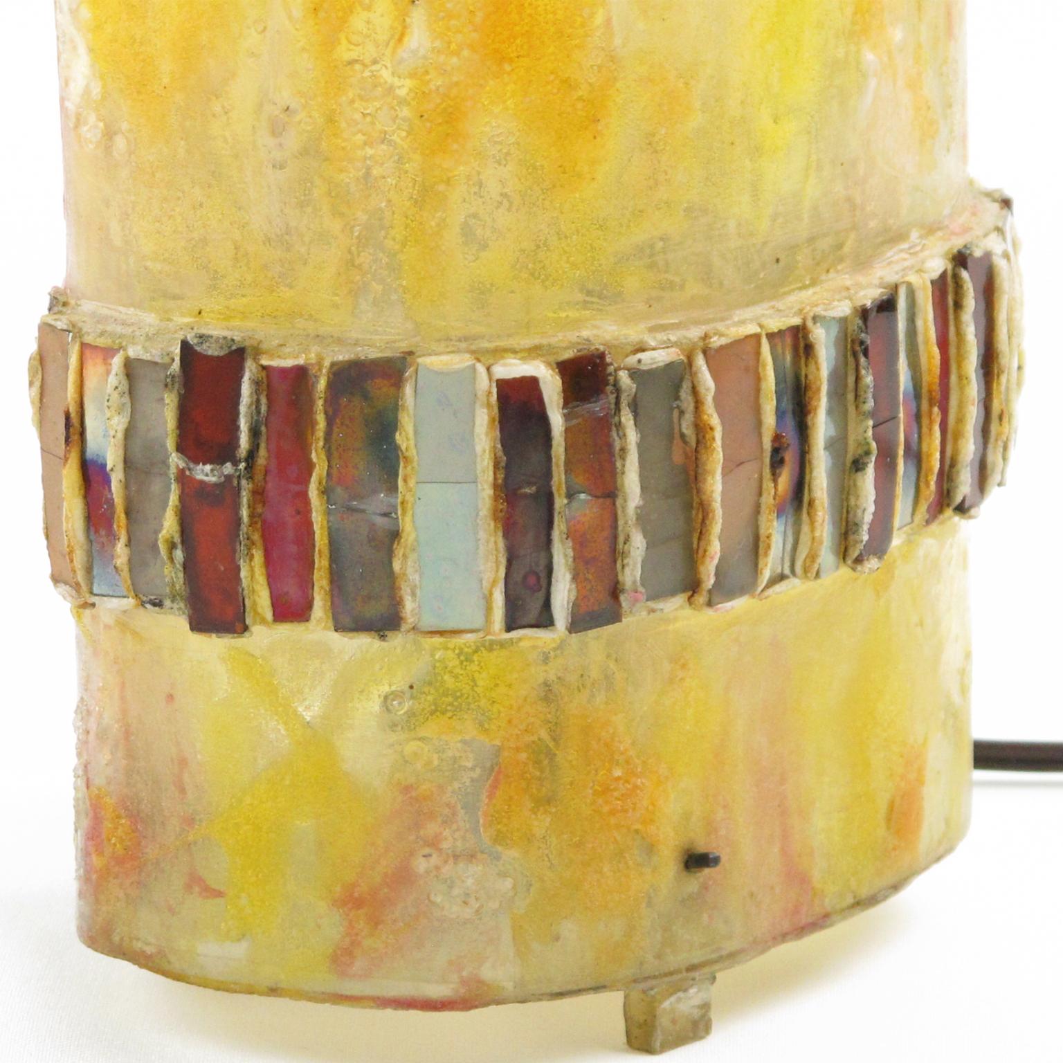 Lampada da tavolo con specchio e talosel della scuola Line Vautrin in vendita 1