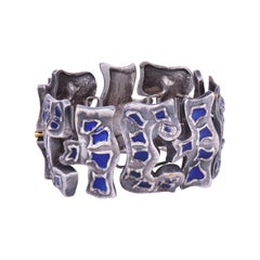 Line Vautrin Pulsera de plata y bronce esmaltado, 1945-1950