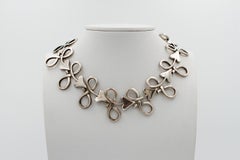 Line Vautrin Silvered Bronze Necklace "Entrelacs" 'Tracery' 1950'